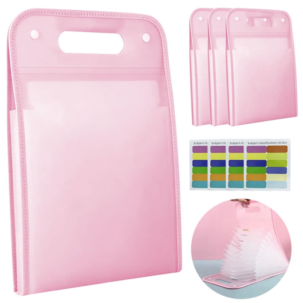 Kit 4 Pasta Sanfonada Para Documento 13 Divisórias E Pasta Prancheta Tamanho A4 Escritório Escolar