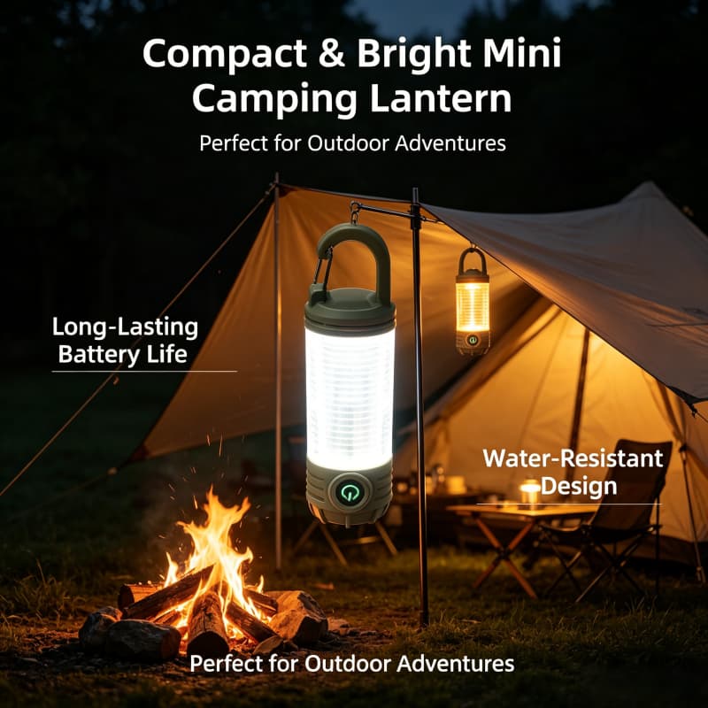 Luz LED recarregável multifuncional Super brilhante para acampamento ao ar livre, lanterna portátil à prova d'água e luz
