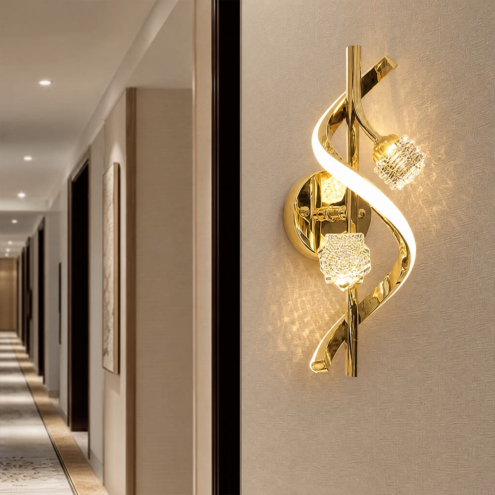 110V-220V 3 Cores Arandela Luminária de Parede Decorativa Luxo para Quarto e Sala, Luz Regulável Bivolt