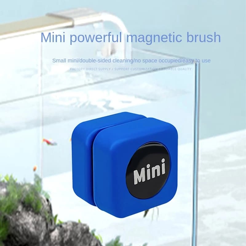 Mini escova magnética de algas para limpeza de vidro/acrílico para tanque de peixes e ferramenta de limpeza de aquário