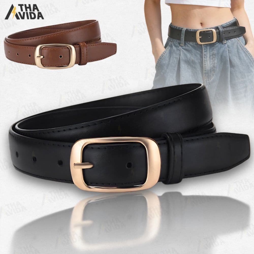 Coreano Elegante Preto Premium Couro Cinto Liga Pino Fivela Para Jeans Vestido Feminino 2026 NOVA-A