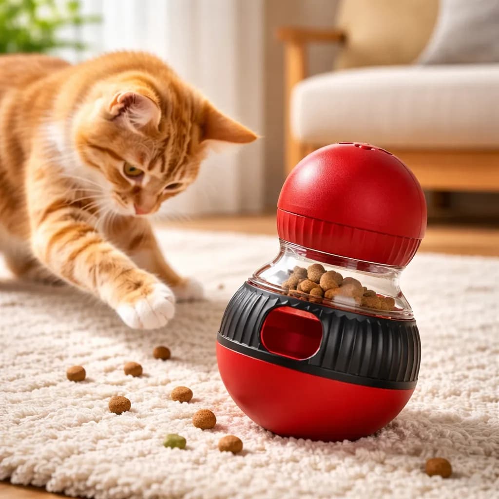 Brinquedo Inteligente Para Gatos Roda Racao Petisco Pet Com Som Divertido Chocalho Estimulante Mental