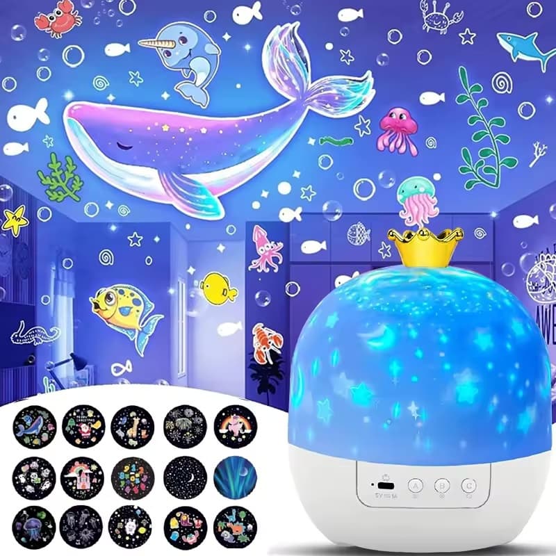 Projetor De Luz Noturna LED Estrela, De Projeção Oceano, De 15 Filmes, Para Presentes Infantis De Natal