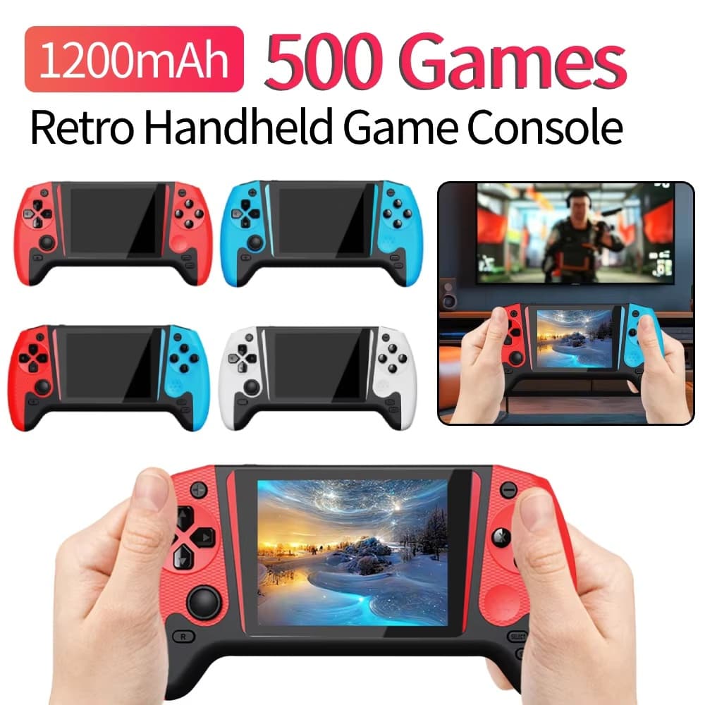 2026 Novo Console De Jogos Portátil Retrô Tela LCD De 3.5 Polegadas Embutido 500 1200mAh Nostálgico Para Crianças E Adul