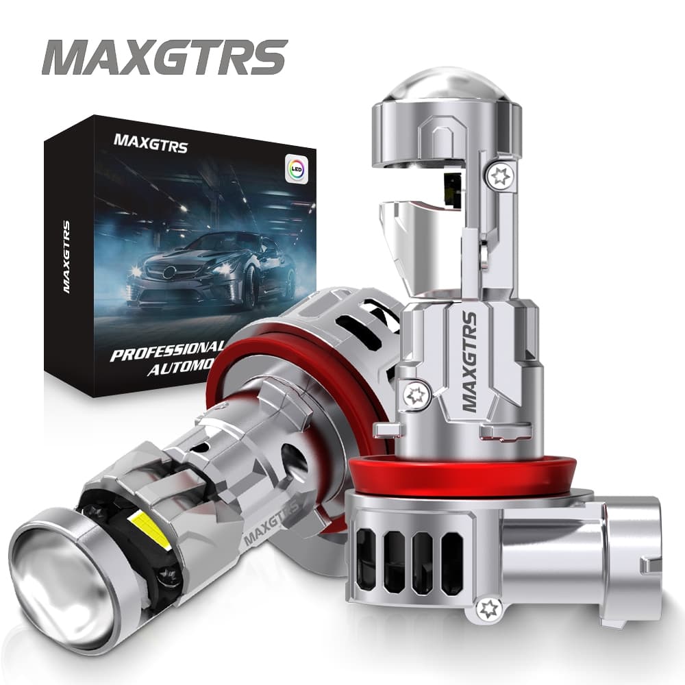 MAXGTRS H7 Lente Led 1 : 1 Mini Projetor H11 H8 H9 9005 HB3 9006 HB4 Lâmpadas De Farol De Carro Canbus De Para Automóvel