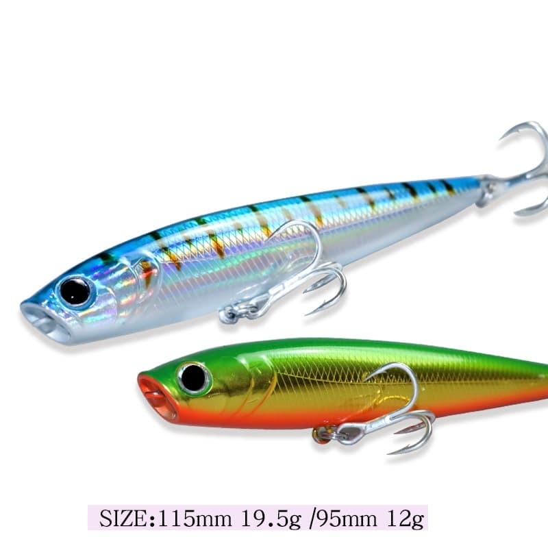Dupladuoyu 1 Pcs Nova Isca De Pesca Popper 12g/19.5g Topwater Lápis Wobbler Para Seabass Iscas De Superfície De Água Sal