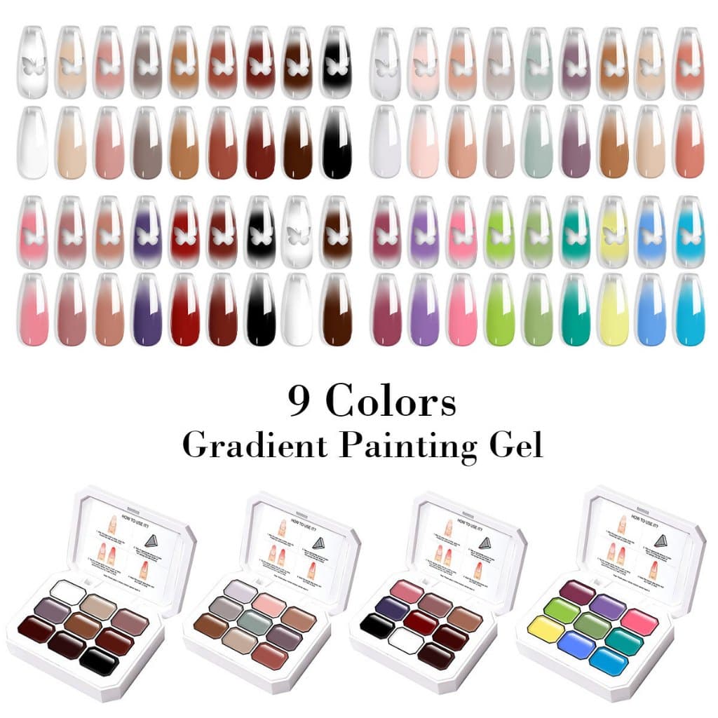 9 Paleta De Unhas Gradientes Ricas Em Vermelho E Marrom – Ombre Quente Para Outono Inverno