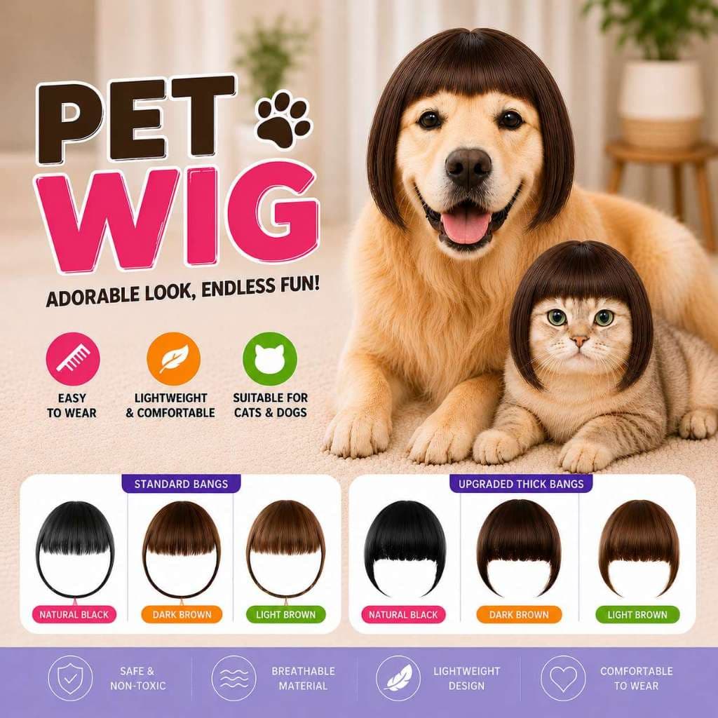 Peruca Fofa Para Animais De Estimação , Cães E Gatos , Franja Engraçada , Cabelo , Fantasia De Cosplay , Adereços Fotogr