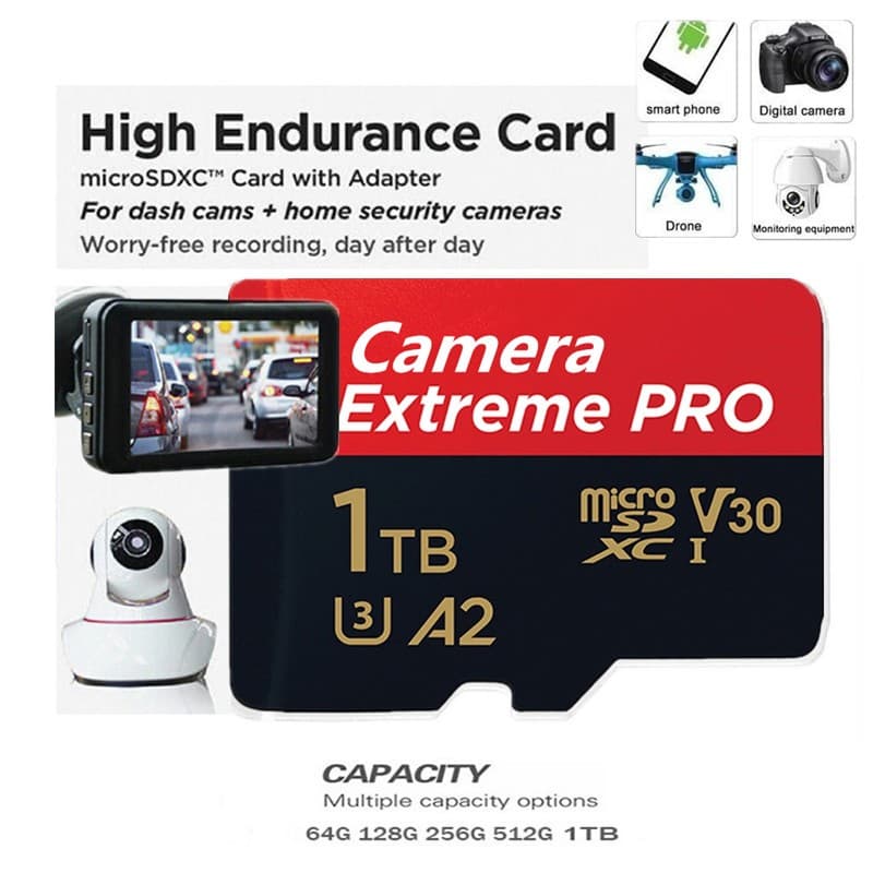 Novo Super 64GB 128GB 256GB 512GB 1TB Vigilância Traço Cam Cartão micro SD