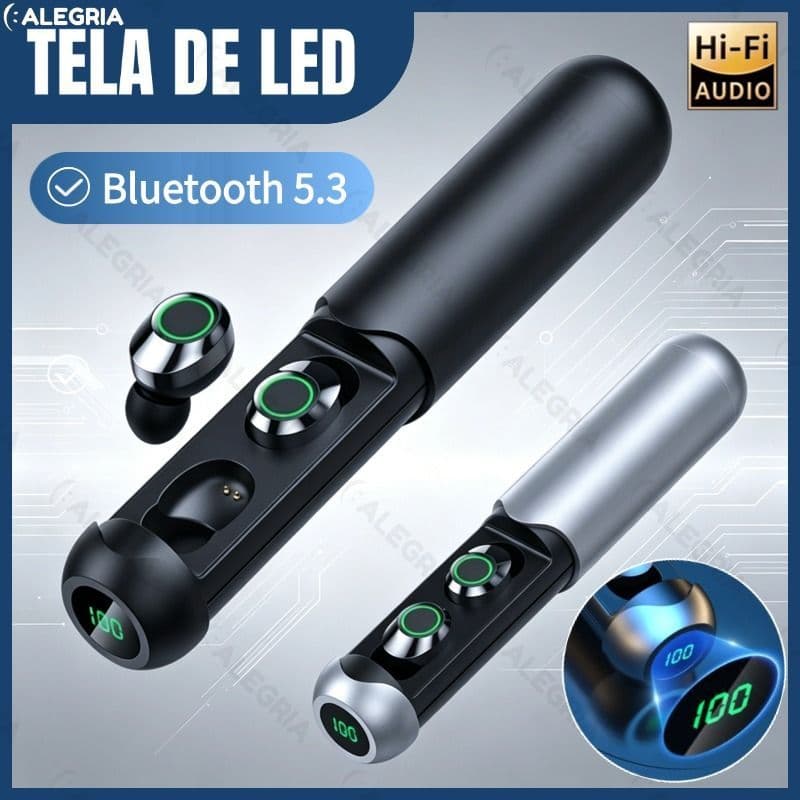 Fones de Ouvido Bluetooth 5.3 Sem Fio - TWS Headset Gamer com Controle Touch e Fones Esportivos--ALE
