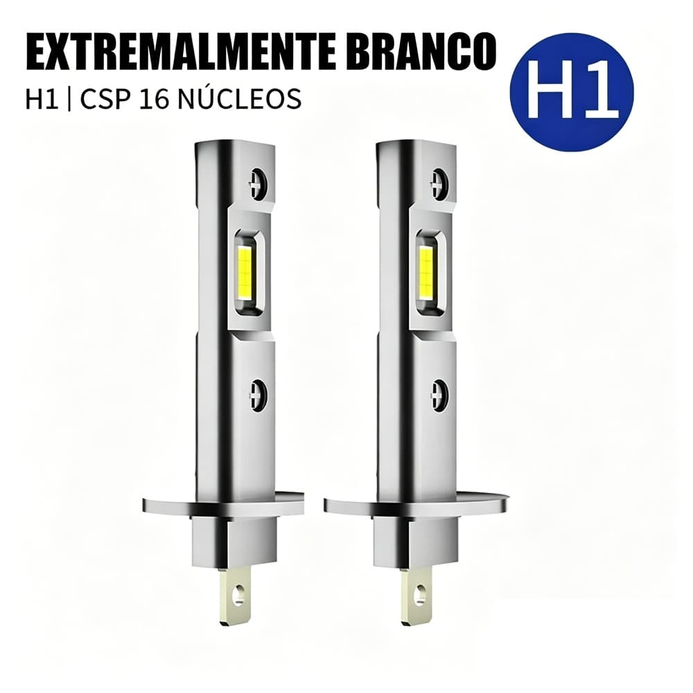2 Pcs 20000LM H1 LED Lâmpada De Farol H1 H3 CSP Canbus Luz De Nevoeiro Sem Ventilador Fio