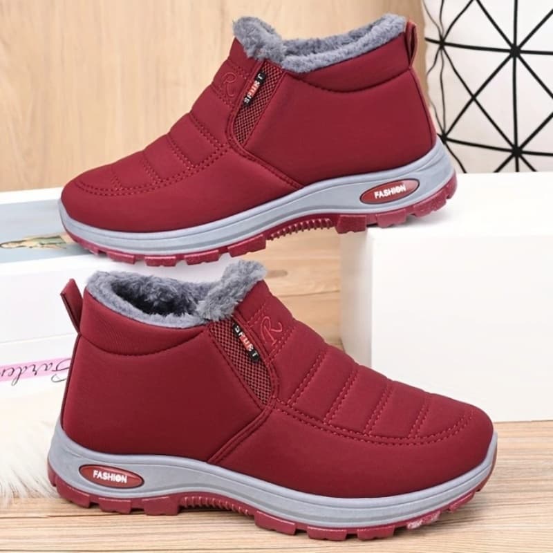 Botas De Inverno Super Quentes – Sola Grossa Antiderrapante Neve Masculinas E Femininas De Salto Baixo Com Contas Redond