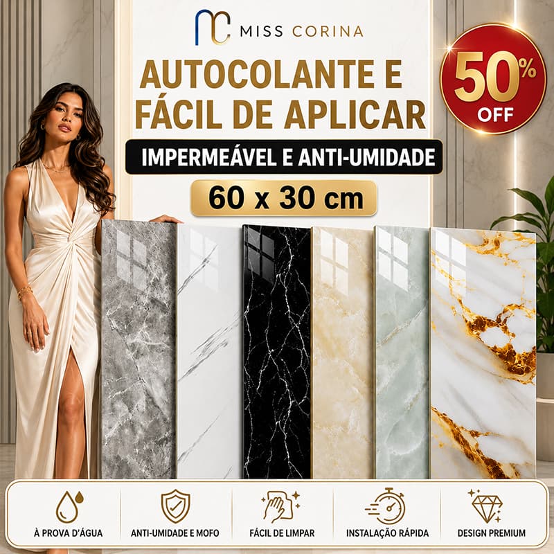 Papel de Parede Adesivo Mármore 3D PVC Impermeável