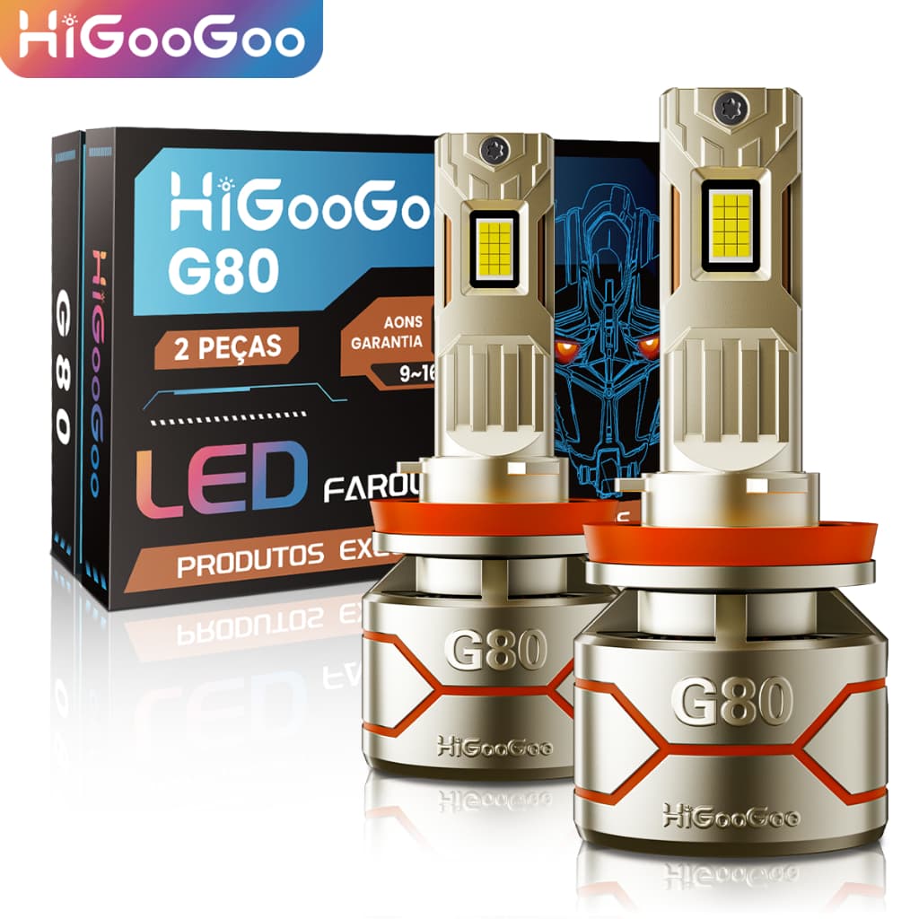 HiGooGoo Par 56000LM Lâmpada Farol De Led Carro Garantia De Dois Anos 280W 6500K H1/H3/H4/H7/9005/9006/H27 9-16V
