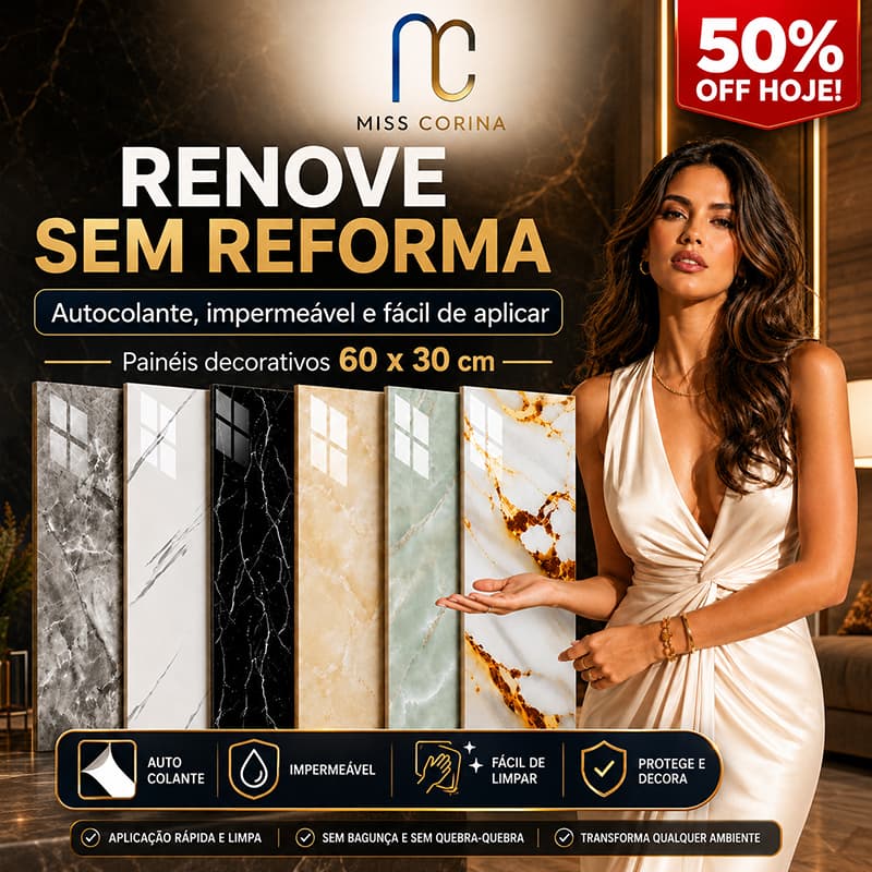 Placa Adesiva 3D Mármore Revestimento Parede Lavável