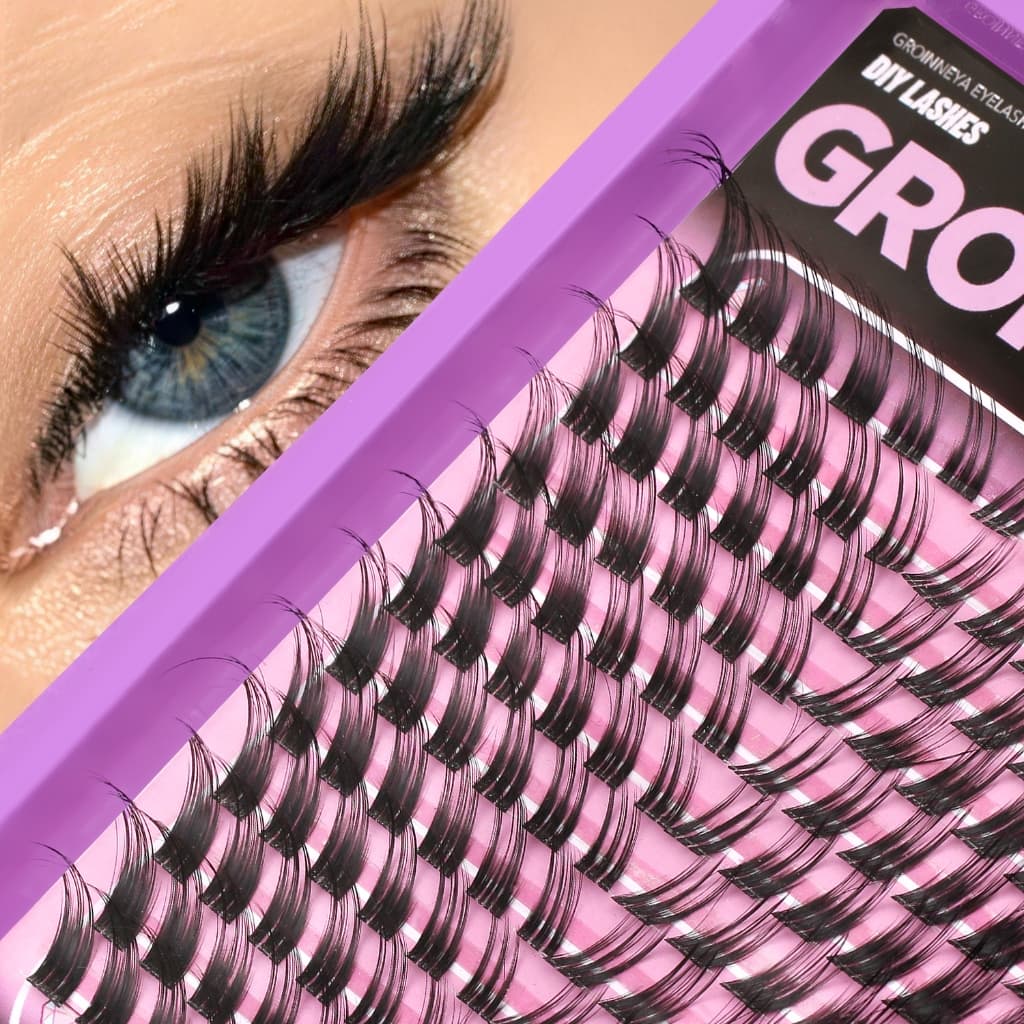 GROINNEYA Cat Eye Lash Clusters Natural Wispy Cílios Individuais Macios DIY Extensões De Maquiagem Diária
