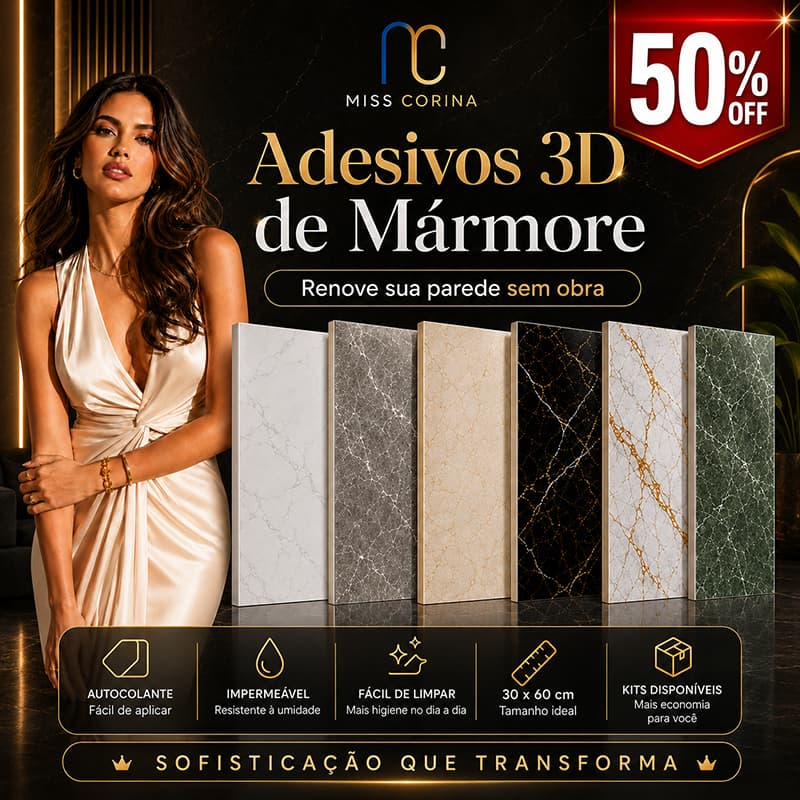 Placas 3D Mármore Adesivo Parede Relevo Impermeável 30x60cm Decoração Casa