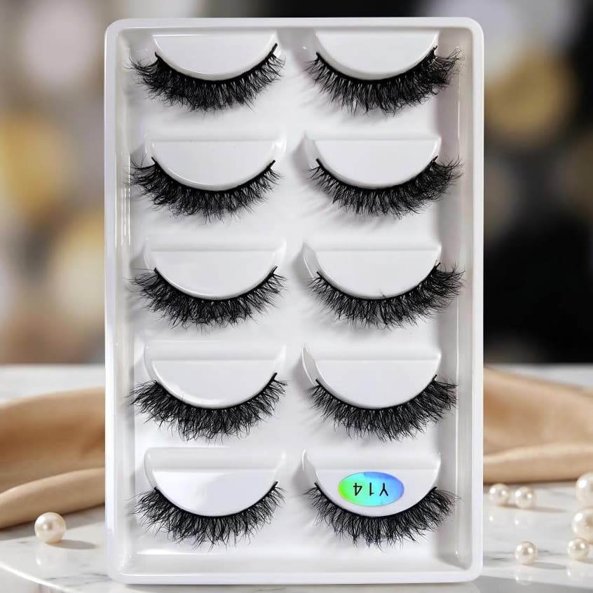 3D 5 pares de cílios postiços novos cílios naturais feitos à mão, modelo Y01 Y08 Y12 Y14 S03 S05 S13 S21