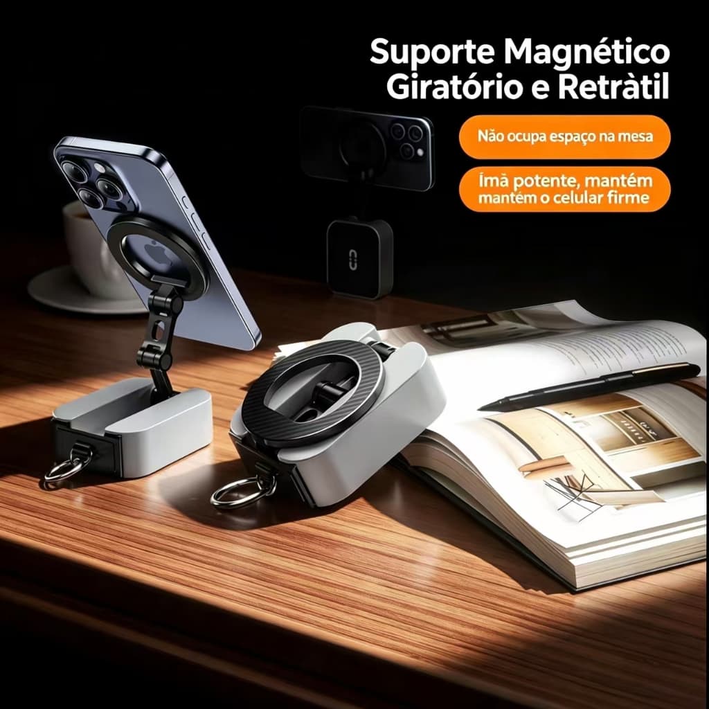 720°Suporte dobrável para celular Suporte magnético de adsorção de carro a vácuo dupla face