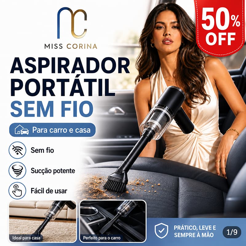 Aspirador Portátil USB 3 em 1 Multifuncional Carro Teclado
