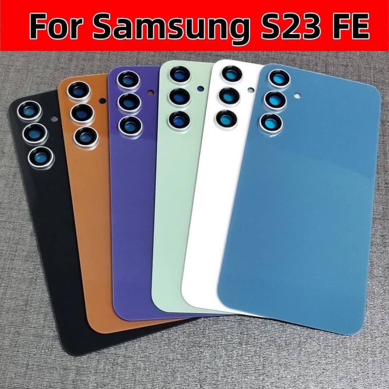Capa De Substituição De Vidro Traseiro Para Samsung S23 FE S711 Tampa Da Bateria Porta Traseira Caixa Do Painel Com Lent