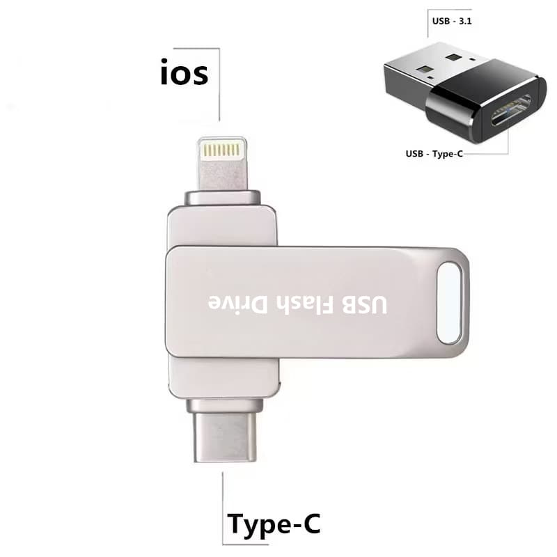 Unidade Flash OTG dois-em-um tipo-c Interface iphone pen drive seguro grande capacidade microdrive512GB/1TB/2TB adaptado