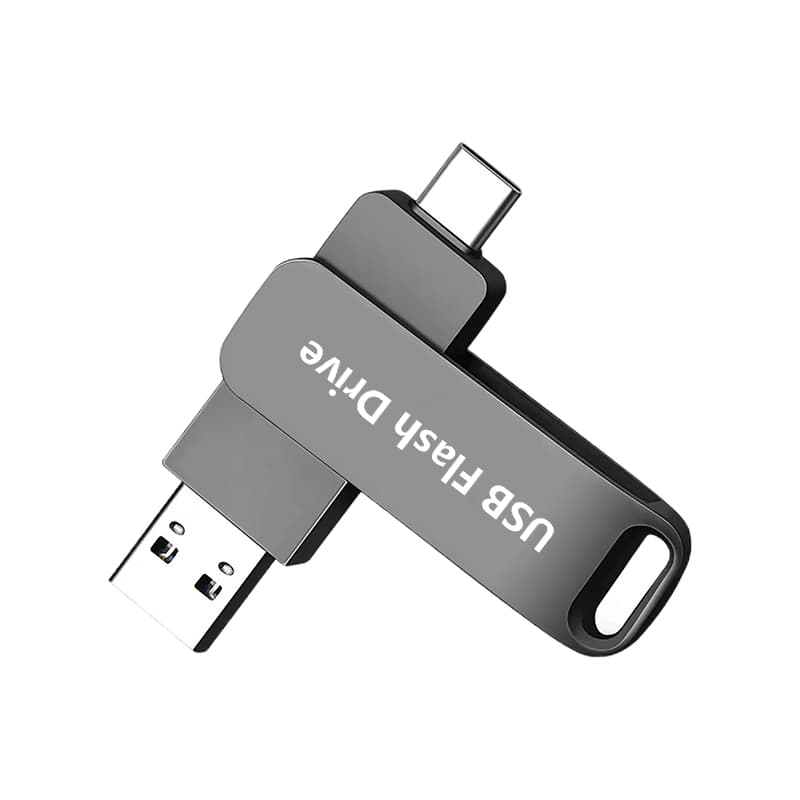 Unidade Flash USB Tipo C De Metal 2 Em 1 , De Polegar OTG De Tamanho De Bolso Para iPhone 15/16/17 E Android , Bastão De