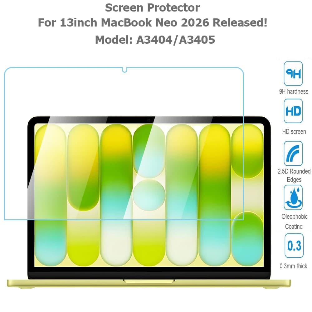 Para MacBook Air Pro NEO M5 M4 M3 M2 M1 13 14 16 Polegada Protetor De Tela De Vidro Temperado Transparente Apple Ar 13