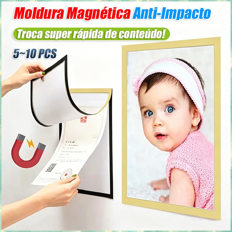 5~10 PCS Placa De Moldura De Exibição Magnética A4 , Parede , Certificado De Foto , Escritório Autoadesiva , Pegajosa