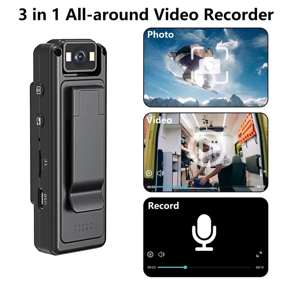 Portátil 1080P Wi-Fi Mini Câmera Gravador Polícia Corpo Cam Com Visão Noturna Vídeo Digital Para Vigilância E Gravação
