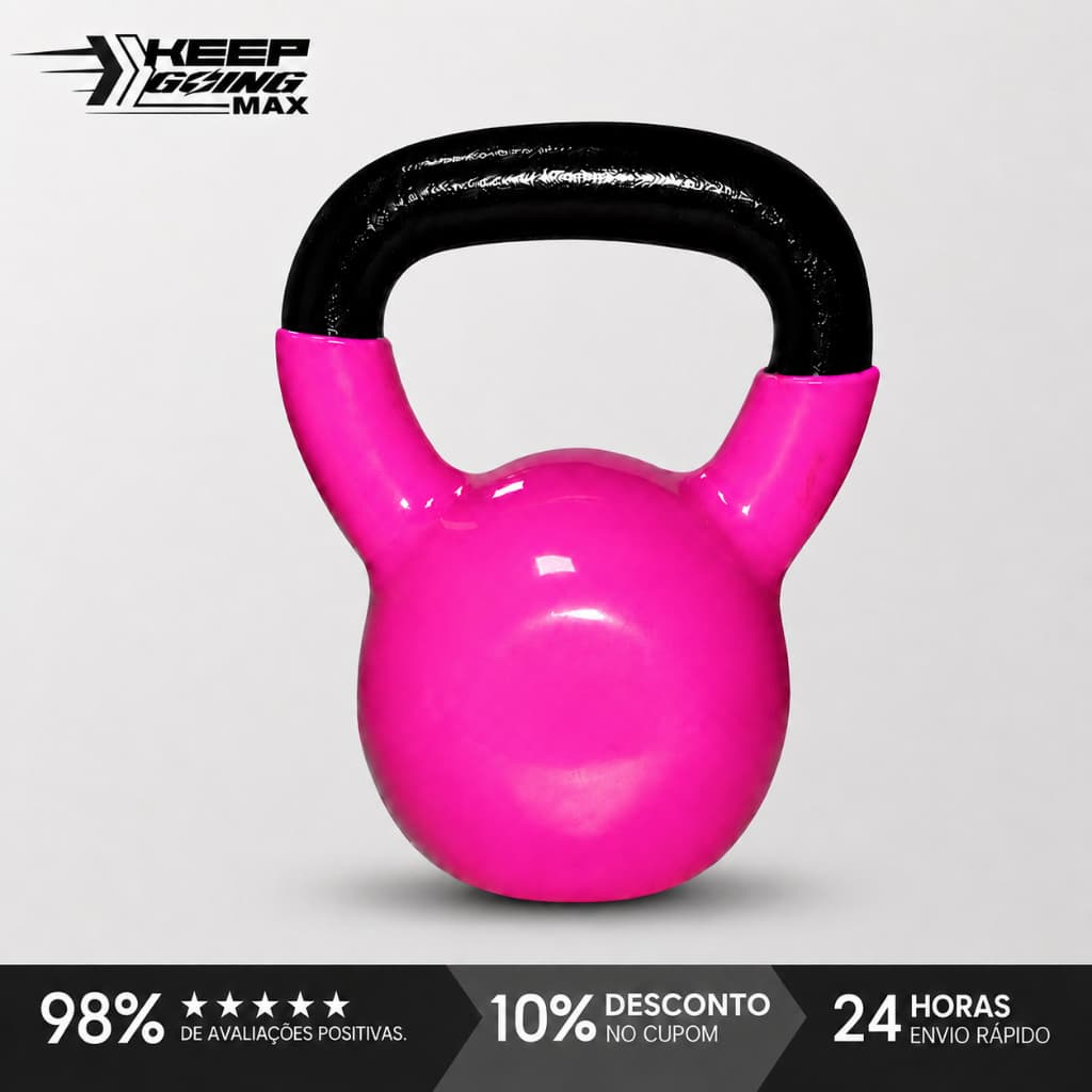 Mantenha Kettlebell 8kg Rosa Treino Funcional HIIT Fitness Gym Emagrecimento Crossfit Equipamento De Força