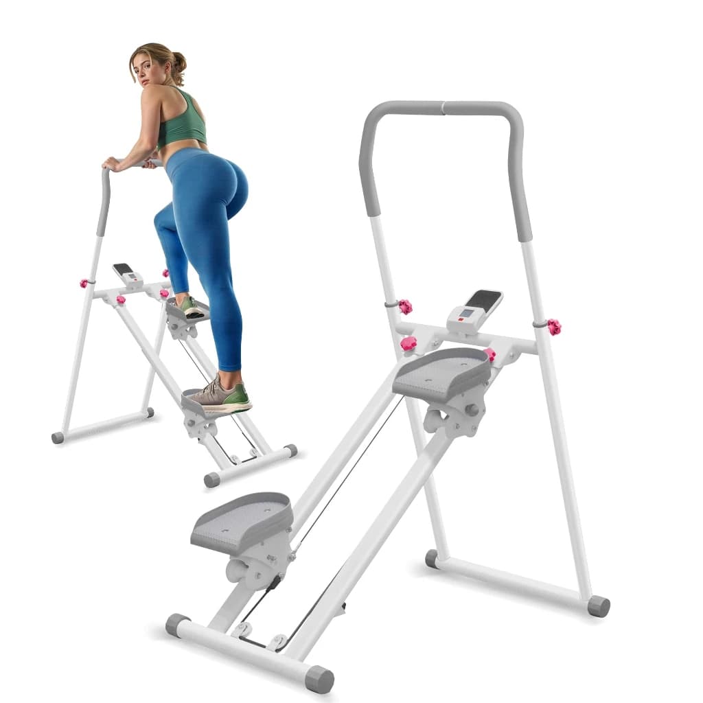 Estepper para Casa até 120kg Ninja Max Dobrável Máquina de Subir com Display LCD Multifuncional Simula Caminhada e Escal