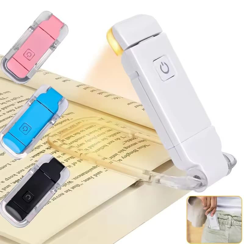 LED USB Recarregável Portátil Clipe Luz De Mesa Marcador Leitura Lâmpada Noturna