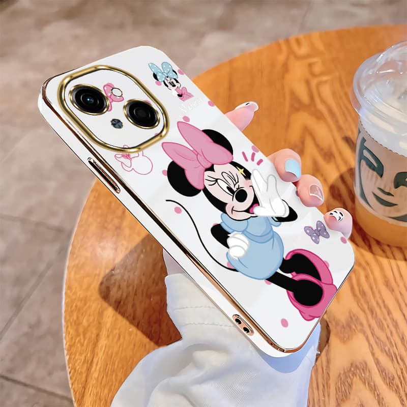 Capa De Telefone Para Tecno Spark GO 1s Go1 Embalagem Disney Minnie Mobile 1 Fosca Fina Banhada Brilhante