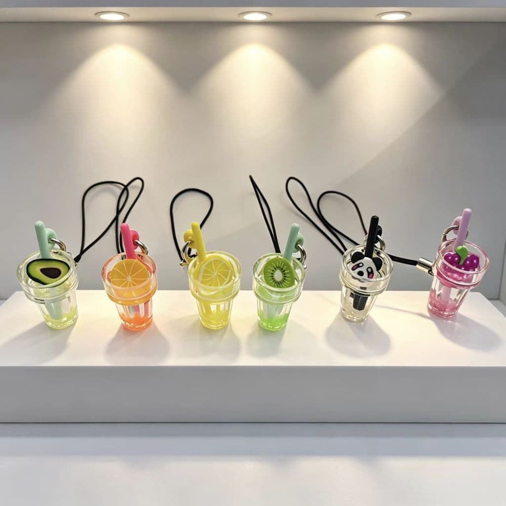 Pingente de telefone móvel diy simulação palha bebida copo pingente de telefone móvel