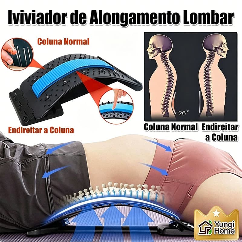 Maca De Apoio Lombar, Alinhador De Coluna, Dispositivo De Relaxamento Lombar Massageador Horizontal Ajustável