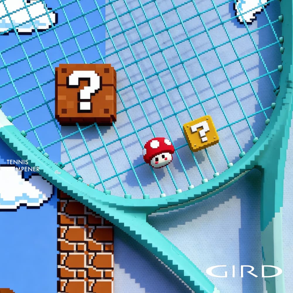 Tênis • Mario Question Mark Cogumelo Raquete de tênis Amortecedor para raquete de tênis
