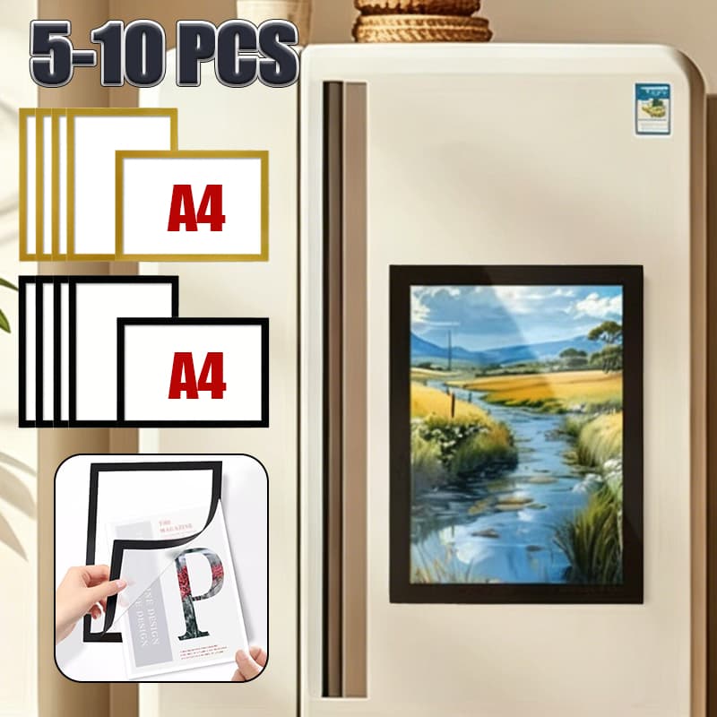 5~10 PCS Placa De Moldura De Exibição Magnética A4 , Parede , Certificado De Foto , Escritório Autoadesiva , Pegajosa