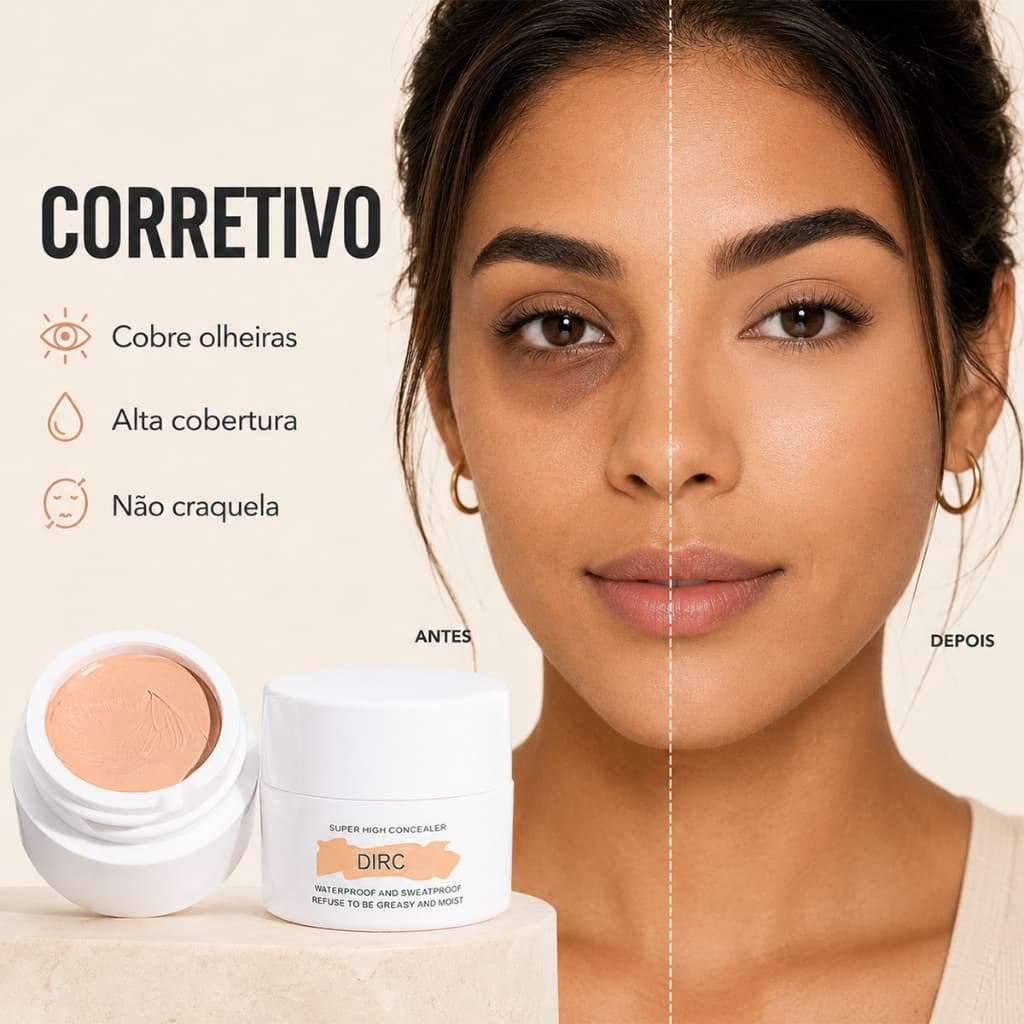 Corretivo De Cobertura Total , Longa Duração , Controle De Óleo , À Prova D'água , Esconder Manchas , Olheiras , Maquiag