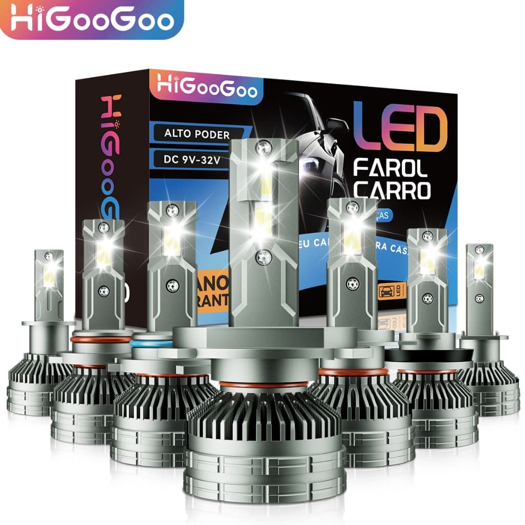 HiGooGoo G70 Led De Lampada Farol Carro Luz Nevoeiro 40000LM 200W Garantia De Dois Anos 9V-32V 6500K H1 H4 H7 H11 H27