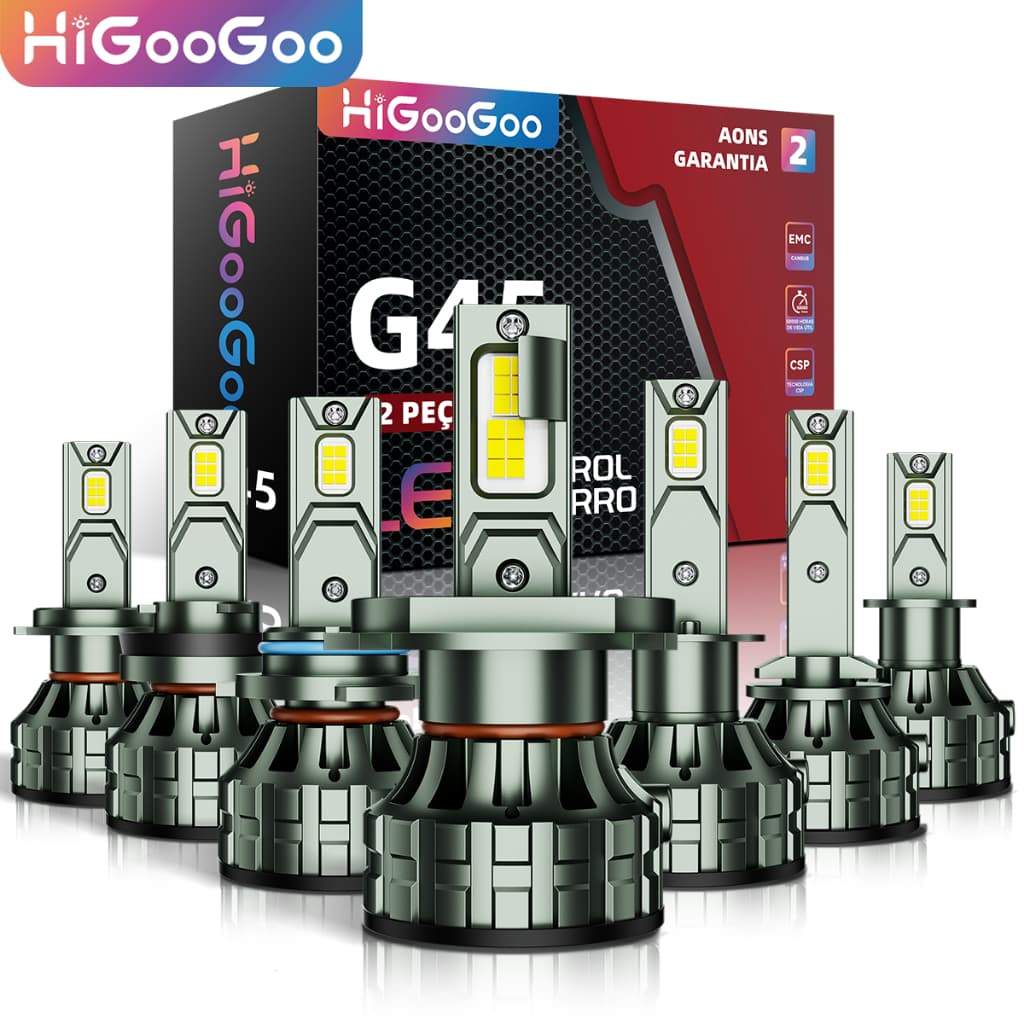 HiGooGoo 22000LM Par Lâmpada Farol De Led Carro Garantia De Dois Anos 110W 6500K Para H1 H3 H4 H7 H11 H27 9005 9006