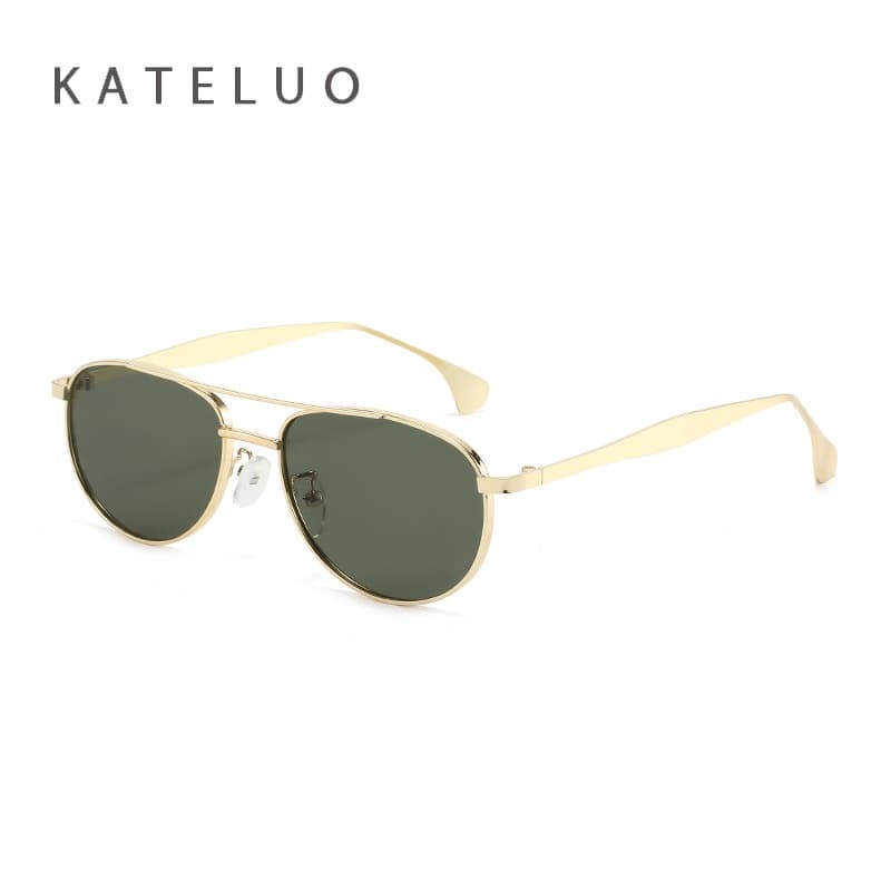 KATELUO Masculino Novo Pequeno Quadro Piloto Óculos De Sol Feminino Anti-UV400 Moda Metal Para Dirigir Pesca Ao S25302