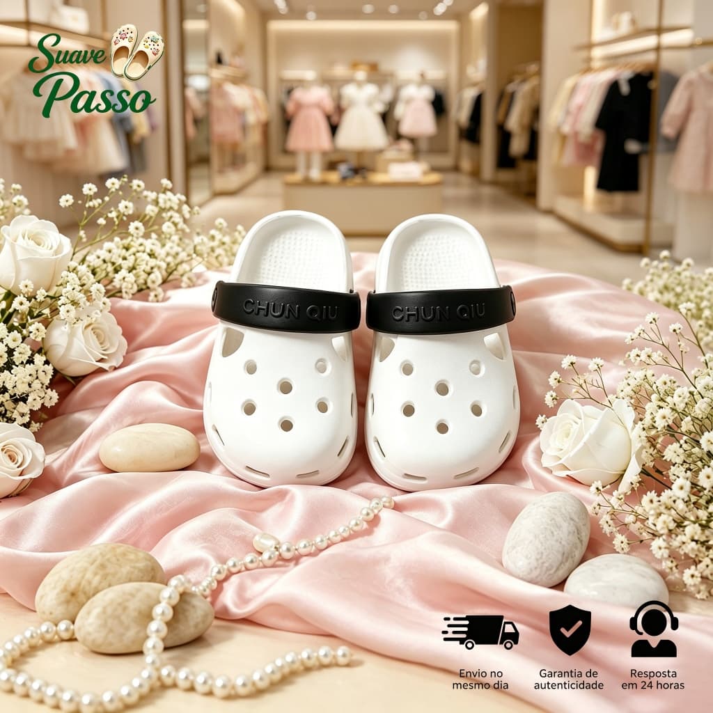Sapatos infantis com buraco de EVA, decoração de acessórios DIY antiderrapantes leves e confortáveis
