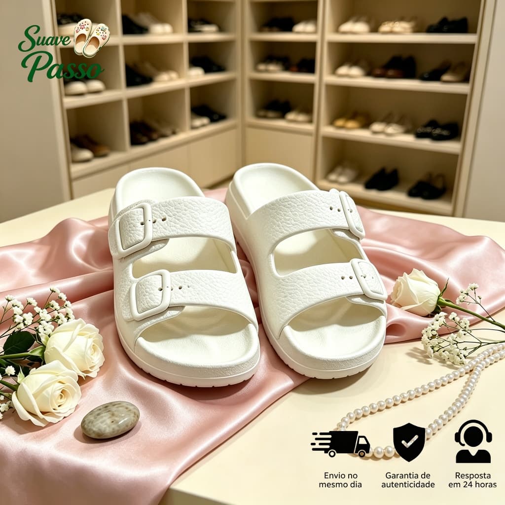 Chinelo Feminino Nuvem Slide Sandalia Confortável Birken Fivela EVA