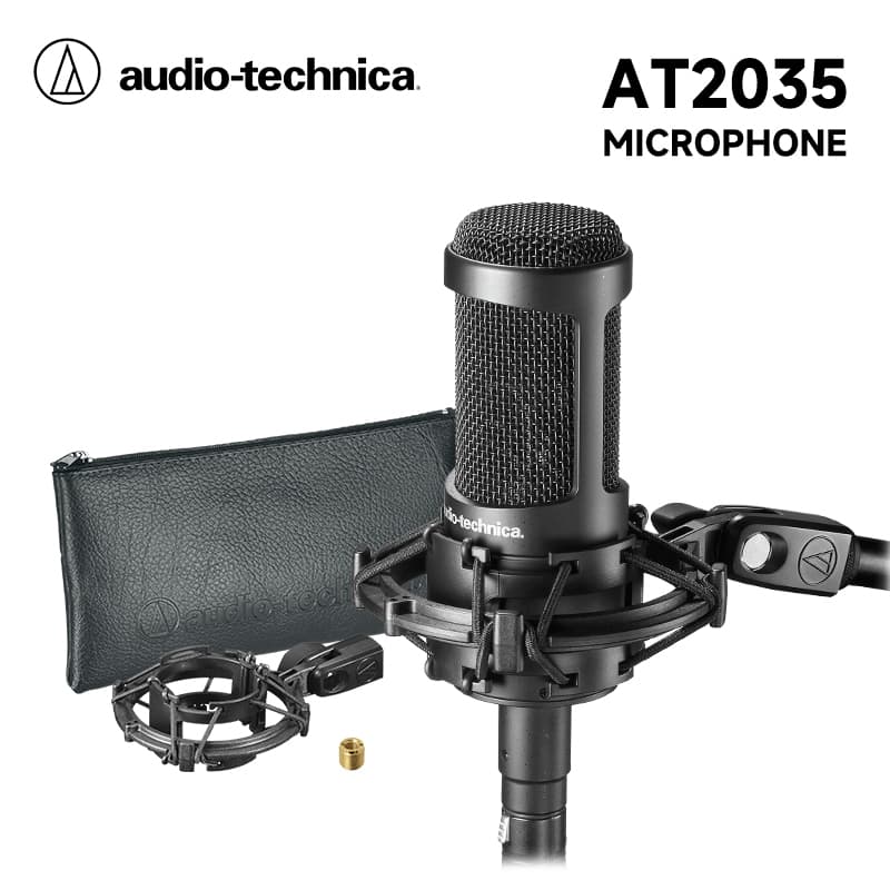 Microfone condensador Audio Technica AT2035, baixo ruído, gravação Vocal/Podcast/áudio novo microfone de gravação profis
