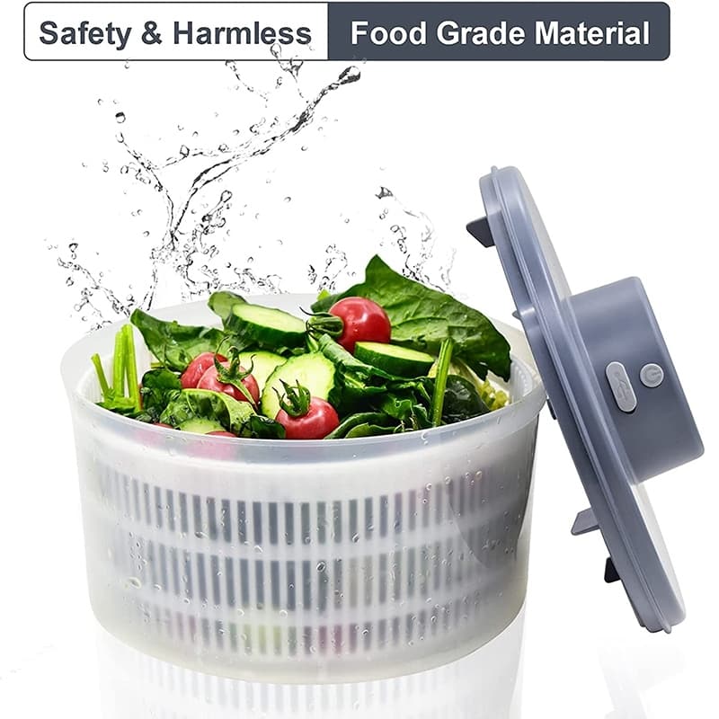 Girador De Salada Elétrico-Secador De Vegetais De Alface , Recarregável Por USB , Tigela De Material Giratório De Frutas