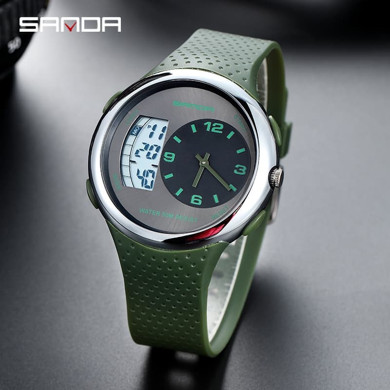 SANDA 763 Relógio Digital Masculino Militar Exército Esporte De Pulso De Quartzo LED À Prova D'água Eletrônico-7