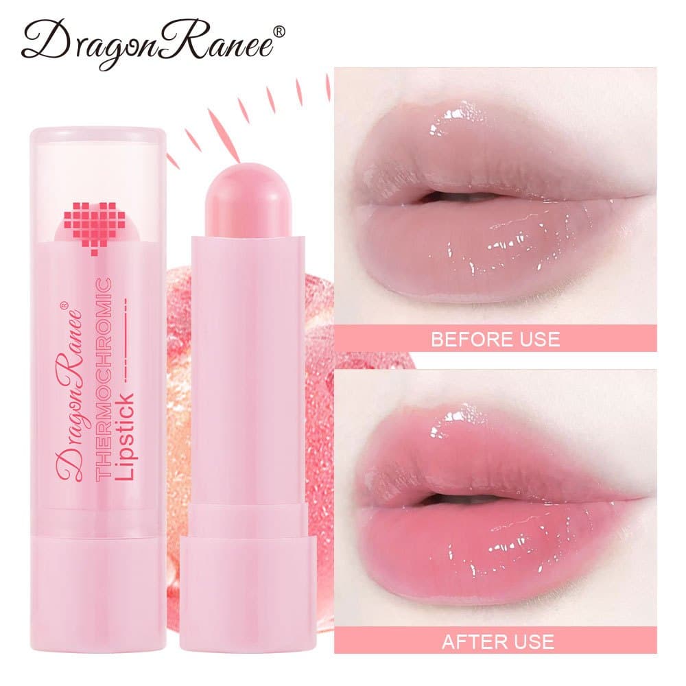 Bálsamo Labial Que Muda De Temperatura Em Forma De Coração , Batom Hidratante À Prova D'água E Sem Manchas