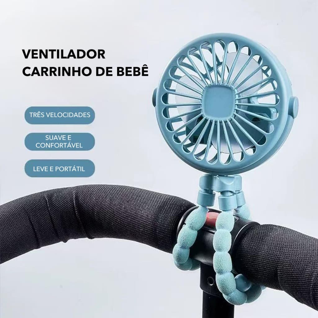 Ventilador de carrinho portátil, colocação em vários ângulos, ventilador de polvo pendurado, três cores disponíveis