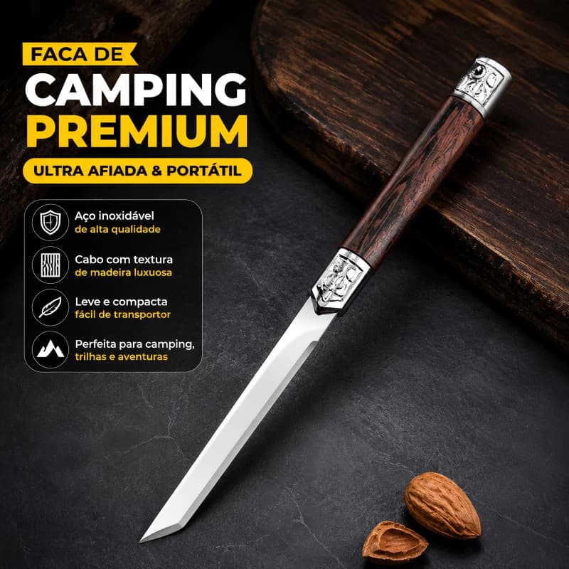 Faca de Aço Inoxidável: Corte de Carne, Descaso, Ideal para Frutas, Cozinha & Acampamento!